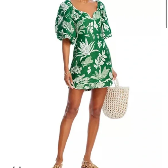 🆕 Farm Rio Forest Soul Linen Mini Dress - Picture 4 of 11